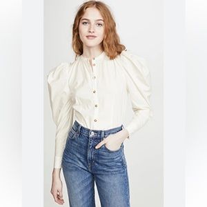 Ulla Johnson Villa puff serve blouse ivory size 10